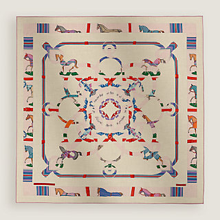 SALE 12/2(mon)までエルメス　Hermes cotton shawl Eperon d'Or et Tenues de Jour shawl 140 | Hermès USA